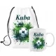  SET BECHER TASCHE RUCKSACK FUSSBALLSCHLÜSSEL FELDFUSSBALLSPIELER BELIEBIGER NAME