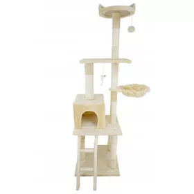    GROSSER HOHER KATZENKRATZER FÜR DEN KATZENTURM, DAS BETTHAUS, HELLBEIGE