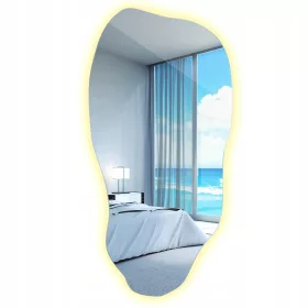    LED-Spiegel mit unregelmäßiger Form, organischer Badezimmerspiegel für Badezimmer