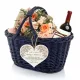  Weidenkorb mit Widmung zum Hochzeitstag, 30., 40., 50. Jahrestag als Geschenk