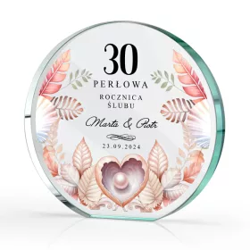    Geschenk zum Hochzeitstag für 30 Eltern und Großeltern, Glasstatuette + Aufdruck