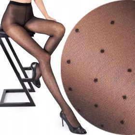    Fenome LuSi51 gemusterte Strumpfhose 40den schwarz Nero Größe 3/4