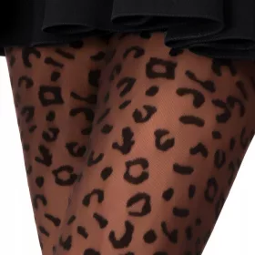    Fenome LuSi54 gemusterte Strumpfhose 40den schwarz Nero, Größe 3/4