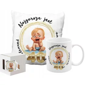    SET BECHERKISSEN GESCHENK ZUM 40. GEBURTSTAG, DIE ERSTEN 40 JAHRE KINDHEIT