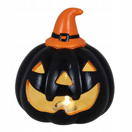  KERAMIK-KÜRBIS-FIGUR LED-DEKORATIVE LAMPE HERBST-DEKO FÜR HALLOWEEN