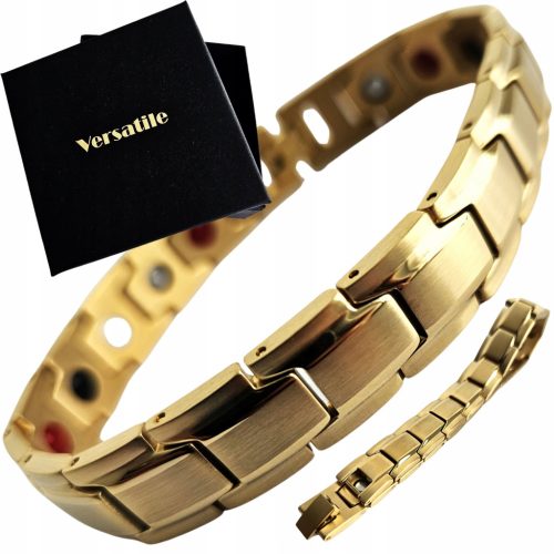  Magnetisches Gesundheitsarmband für Herren, stark, GOLD, 19 cm, Geschenk, vielseitig einsetzbar