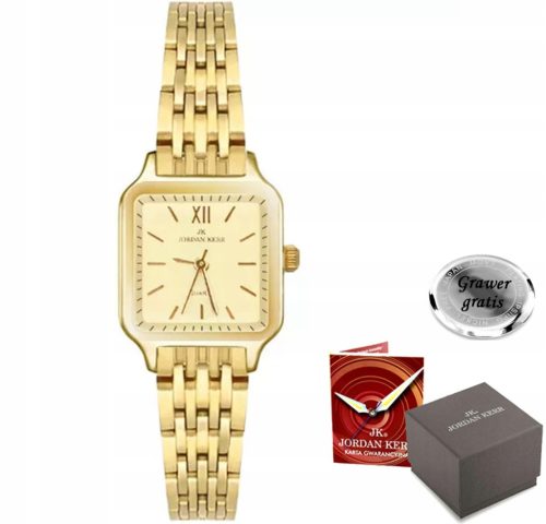  Jordan Kerr goldene Damenuhr mit ELEGANTEM Armband + Gravurbox