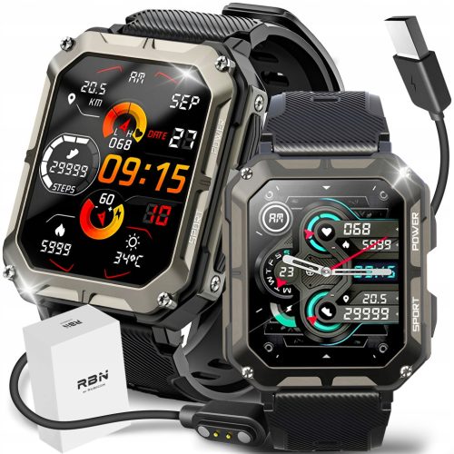  SMARTWATCH Rubicon Herrenuhr mit TALKS-Display 1,83 Zoll – 410 mAh