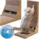  Kratzunterlage für Katzen, Bettturm mit Kugel, Katzenminze, Katzenspielzeug