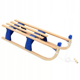  Klappschlitten Holz/Metall, Beige und Blau, 110 cm.