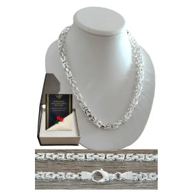    KÖNIGLICHES GEWEBE (BYZANTISCHE) SILBERKETTE – MUSTER – 925 – 55 cm