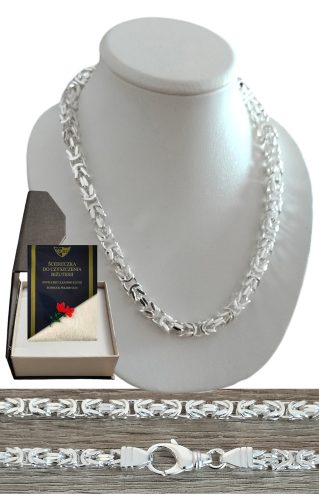  KÖNIGLICHES GEWEBE (BYZANTISCHE) SILBERKETTE – MUSTER – 925 – 55 cm
