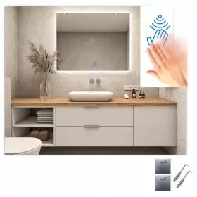    LED-SPIEGEL 120x70 cm COB 480 LED/1m MIT BERÜHRUNGSLOSEM SENSORSCHALTER