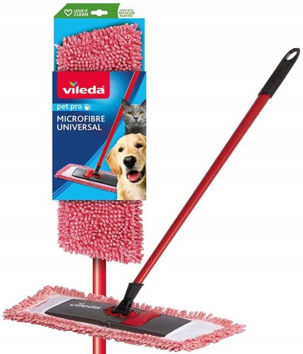  Vileda Pet Pro Flachmopp für Fell und Haare – 2 Pads/Stange
