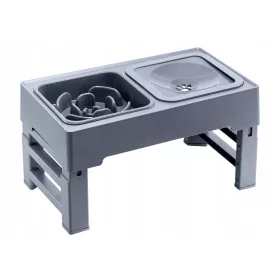    2-in-1-Wassernapf, nicht verspritzendes, verlangsamendes Futter für Hunde und Katzen