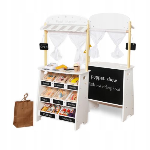  HOLZSTALL THEATER MINI MARKET GROVER STORE MIT ZUBEHÖR