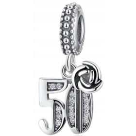  Charms Anhänger zum 50. Geburtstag 50 Stück, 925er Silber