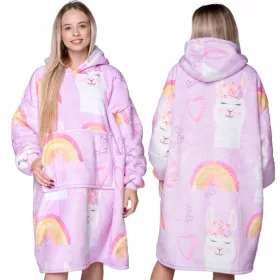    DECKEN-SWEATSHIRT Übergröße 2in1 DECKEN-SWEATSHIRT XXL LAMA-Muster Geburtstagsgeschenk Weihnachten