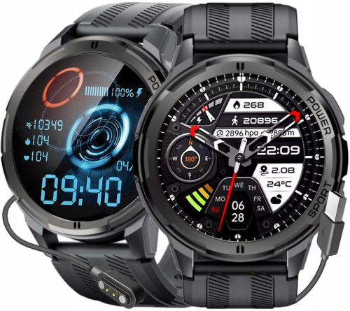  SMARTWATCH HERRENUHR RUBICON Menü PL BILDET IMMER 410 mAh SMS-ANRUFE AN