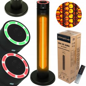    Infrarot-Wärmestrahler, 8 Stufen, 2kW-Fernbedienung, AURA IR-Terrassentimer