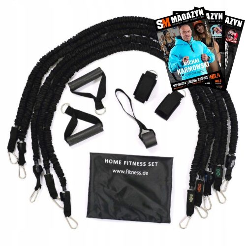  SET AUS 5 WIDERSTANDSBÄNDERN MIT NYLON-SCHUTZBEZUG XL TRAINING Dehnbar