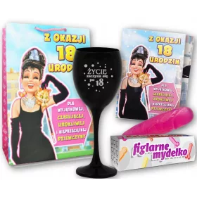    Lustiges Set zum 18. Geburtstag für eine Freundin! ein Glas Papier