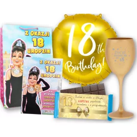    GESCHENK ZUM 18. GEBURTSTAG FÜR EIN MÄDCHEN! ein mit Helium aufzublasender Ballon, eine Karte