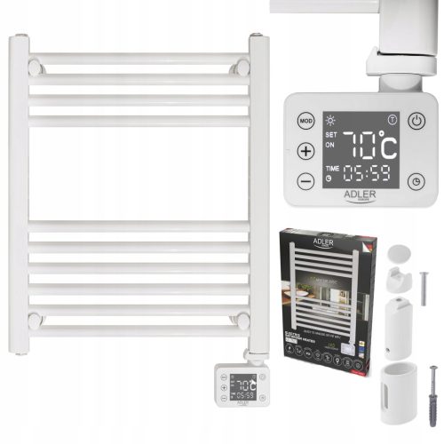  Adler elektrischer Badheizkörper 600 W 50 x 90 mm weiß