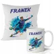  GESCHENK FÜR EINEN JUNGEN – TASSE + KISSEN-SET – VERSCHIEDENE FUSSBALLSPIELERMUSTER