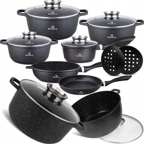  KlönBerg PREMIUM Aluminium-Topfset, 12-teilig.