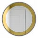  SPIEGEL fi 100 cm RUND GOLD MIT SILBER ELEGANT OHNE RAHMEN GESCHLIFFEN