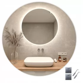    LED-SPIEGEL 95 cm COB 480 LED/1 m rund LED wasserdicht Netzteil IP67