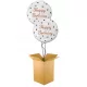  Set mit 2 x mit Helium gefüllten Geburtstagsballons in Weiß als Geschenk in einer Box