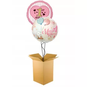    SET 2 X HELIUMBALLON 1 JAHR ALTES MÄDCHEN ZUM 1. GEBURTSTAG