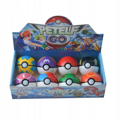  POKéMON-FIGUR + GROSSER POKéBALL 7 cm, SET à 8 Stück