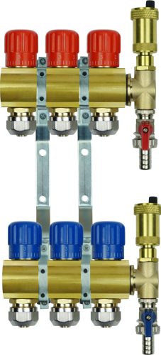  Messingverteiler 4 Kreise PEX 16 oder 20