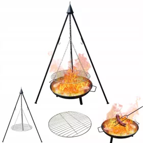    Gartengrill Gartenfeuerstelle Rost 60 cm hängend Dreibein groß