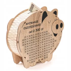    Gezeichnetes Sparschwein, Herausforderung plus Widmungsgeschenk, Ziel: 2.500 PLN
