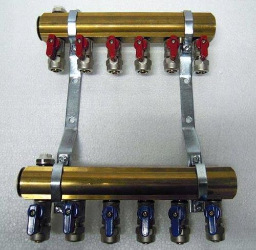  VERTEILER 2 FÜR ZENTRALHEIZUNG + VENTILE 1/2 x 16 PEX + BZW