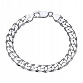    Herren-Silberarmband, 925er Silber, Diamantschliff, 7 mm, VOLL