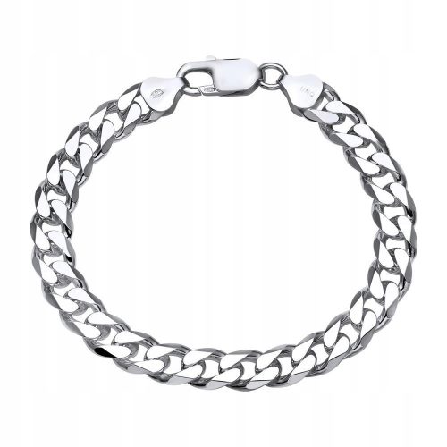  Herren-Silberarmband, 925er Silber, Diamantschliff, 7 mm, VOLL