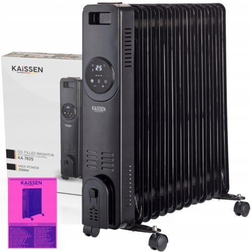  Elektrischer ÖL-Heizkörper, 2500 W, 13 Rippen, Räder, Fernbedienung, Timer-Einstellung