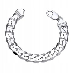   DICKES Herrenarmband aus Silber, 925er Silber, Diamantschliff, 12 mm, VOLLSTÄNDIG