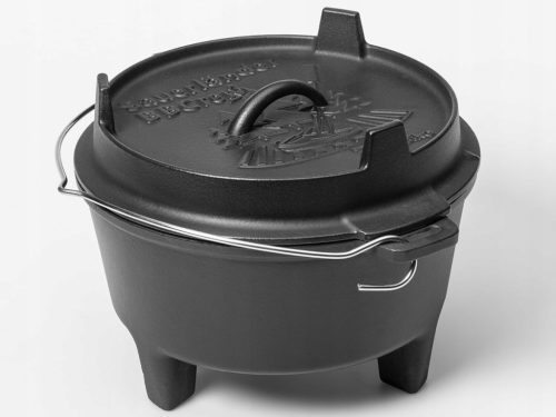  Großer Dutch Pot Gusseisenkessel mit Deckel BBCrew 4,25 l auf Beinen