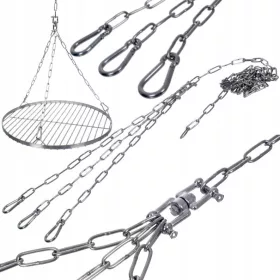    EDELSTAHLKETTE FÜR AUFHÄNGER RUND INOX GITTER FÜR GRILL Ø60-80 cm