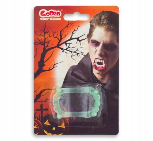  Leuchtende Vampirzähne im Kiefer für Halloween 1 Stk