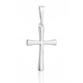 Silberner Kreuzanhänger, glatt, groß, ohne Bild, PR 925