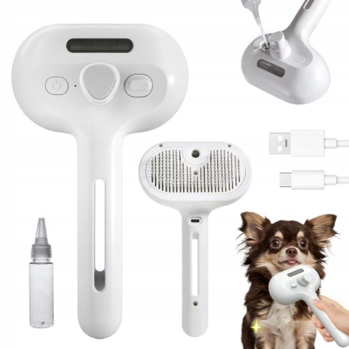  BÜRSTE FÜR HUNDE UND KATZEN, FEUCHTIGKEITSSPENDENDES DAMPFHAAR TYP C MASSAGER