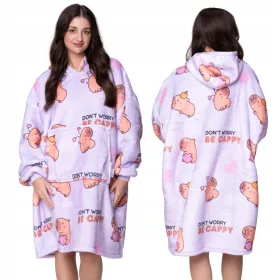    DECKEN-SWEATSHIRT Übergroßes, warmes, dickes DECKEN-SWEATSHIRT 2in1XXL CAPYBARA-Fell mit Kapuze