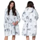  DECKEN-SWEATSHIRT Übergroßes, warmes, dickes DECKEN-SWEATSHIRT 2in1 XXL-Katzenpelz-Hoodie